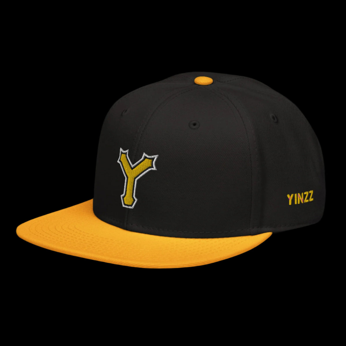 Snapback - Black & Gold Yinzz Y Hat