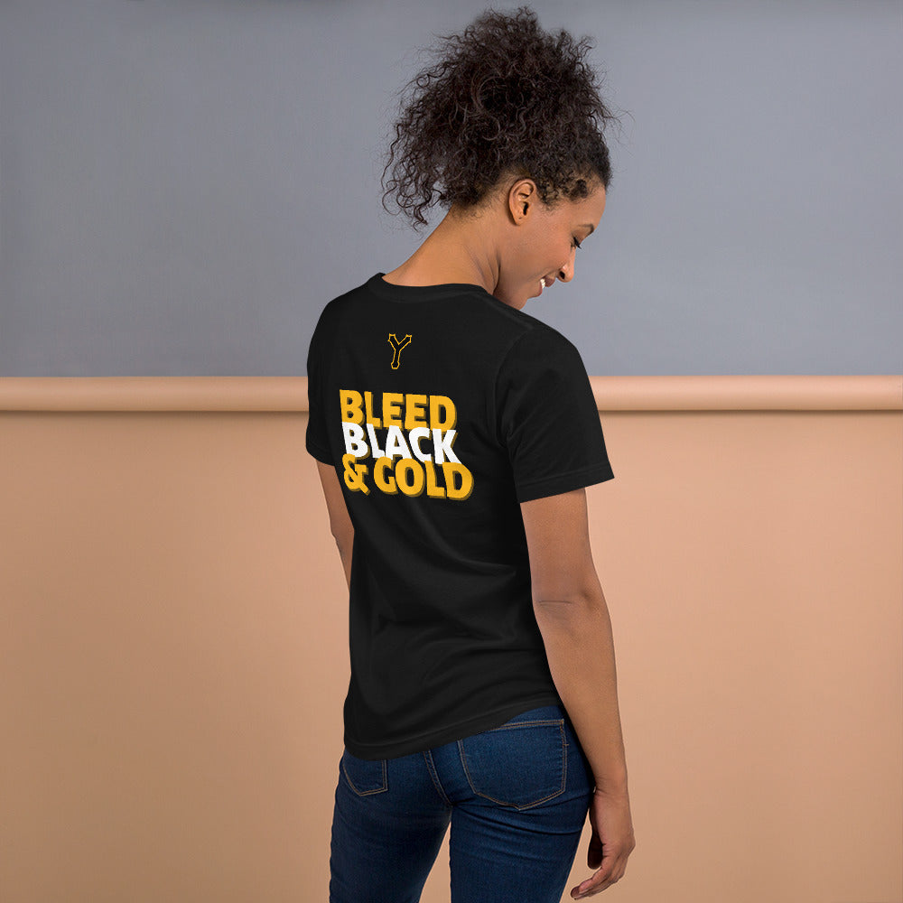 Black and gold graphic hot sale tee